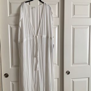 Plus Size White Maxi Coverup